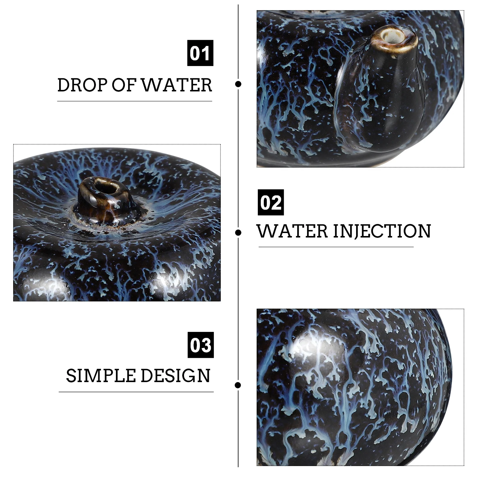 

1Pcs Ceramic Water Dropper for Calligraphy Ink Grinding Smooth Round Edges Portable Art Supply Calligraphy Water Dropper