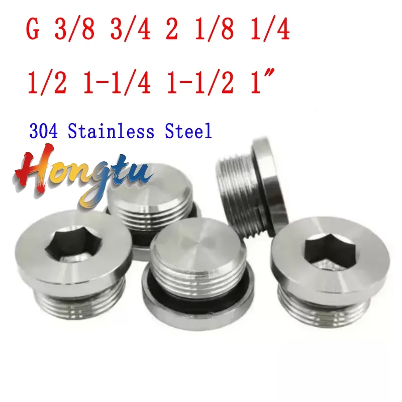 

304 Stainless BSP Male Hex Flange Oil Plug (G Sizes) w/ ED Ring