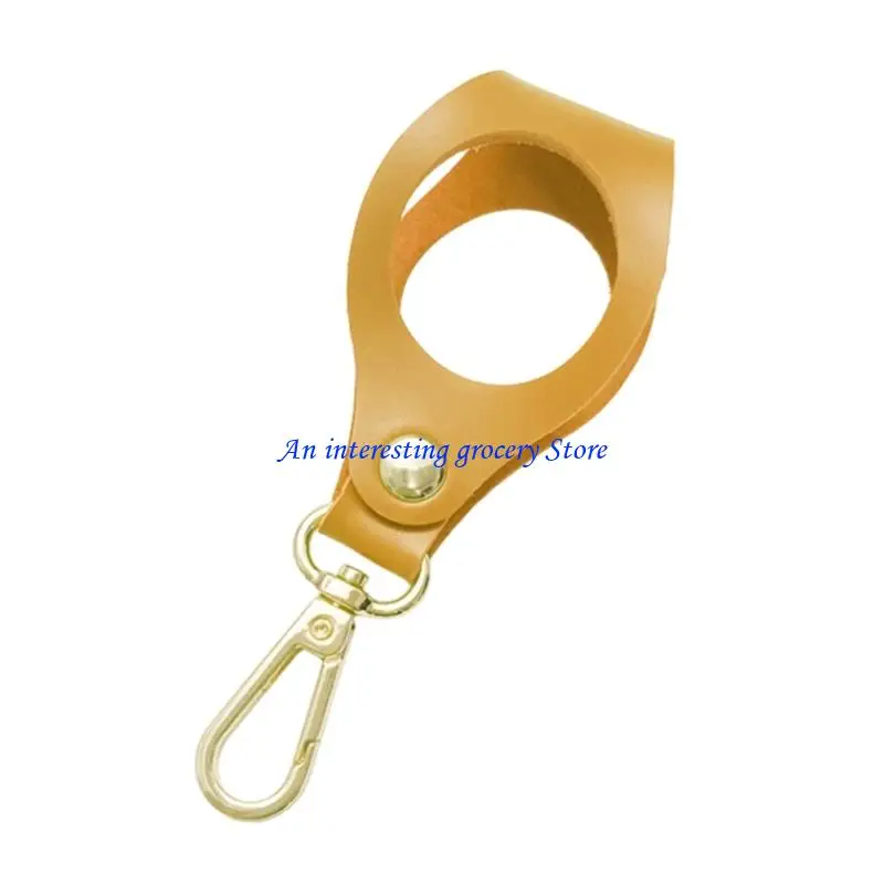 652D Miniature Golf Accessory Waterproof PU Leather Golf Ball Holder with Rotating Carabiner Clip Hook for Backpack and Belt
