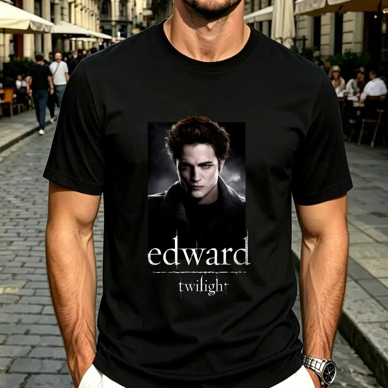 washed T Shirt Twilight Extra Small Edward Cullen Face Movie Black 2011 slim distress long or short sleeves vintage Washed