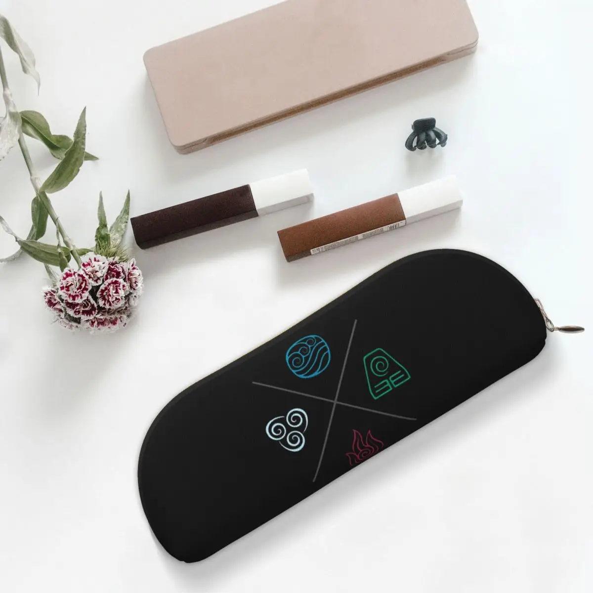 Аватар, последний маг воздуха, четыре элемента, четыре символа элементов, пенал, большая вместительная коробка для ручек, сумка-карандаш