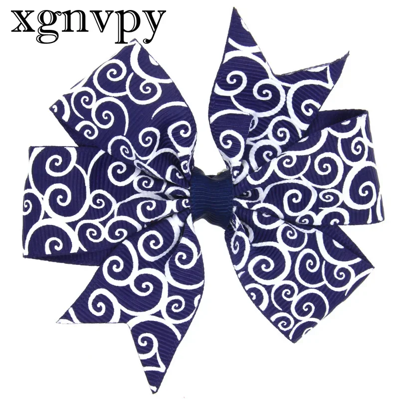 xgnvpy New Chinese style children auspicious cloud print swallowtail bow hairpin baby headwear hair accessories handmade