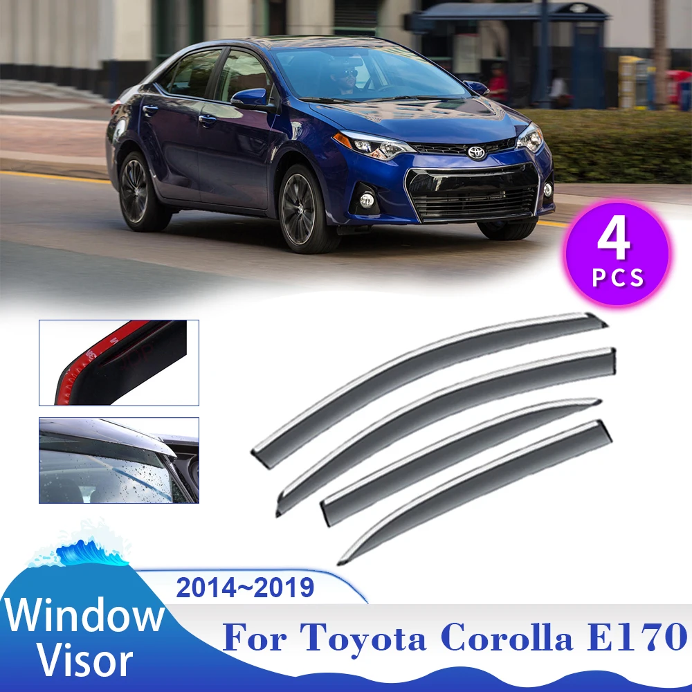 For Toyota Corolla E170 Levin Elegance Altis X Sedan 2014~2019 Window Visor Sun Rain Guard Deflector Side Vent Awning Accessorie