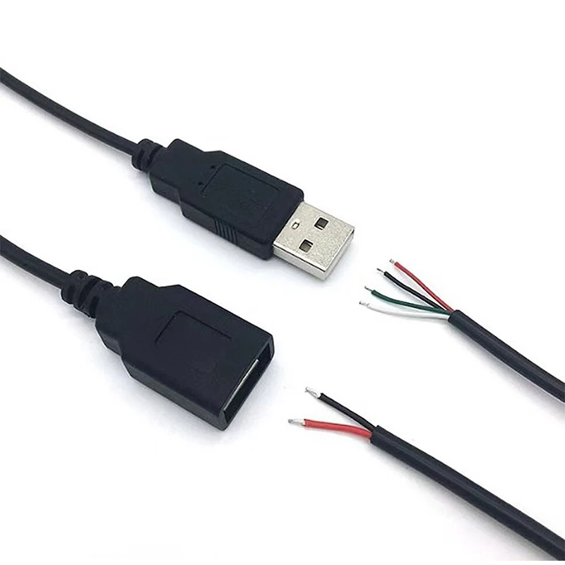 100cm Power Supply Cable USB 2.0 A Female Male 2/4 Pin Wire Jack Charger Charging Cord Extension Connector DIY 5V Line