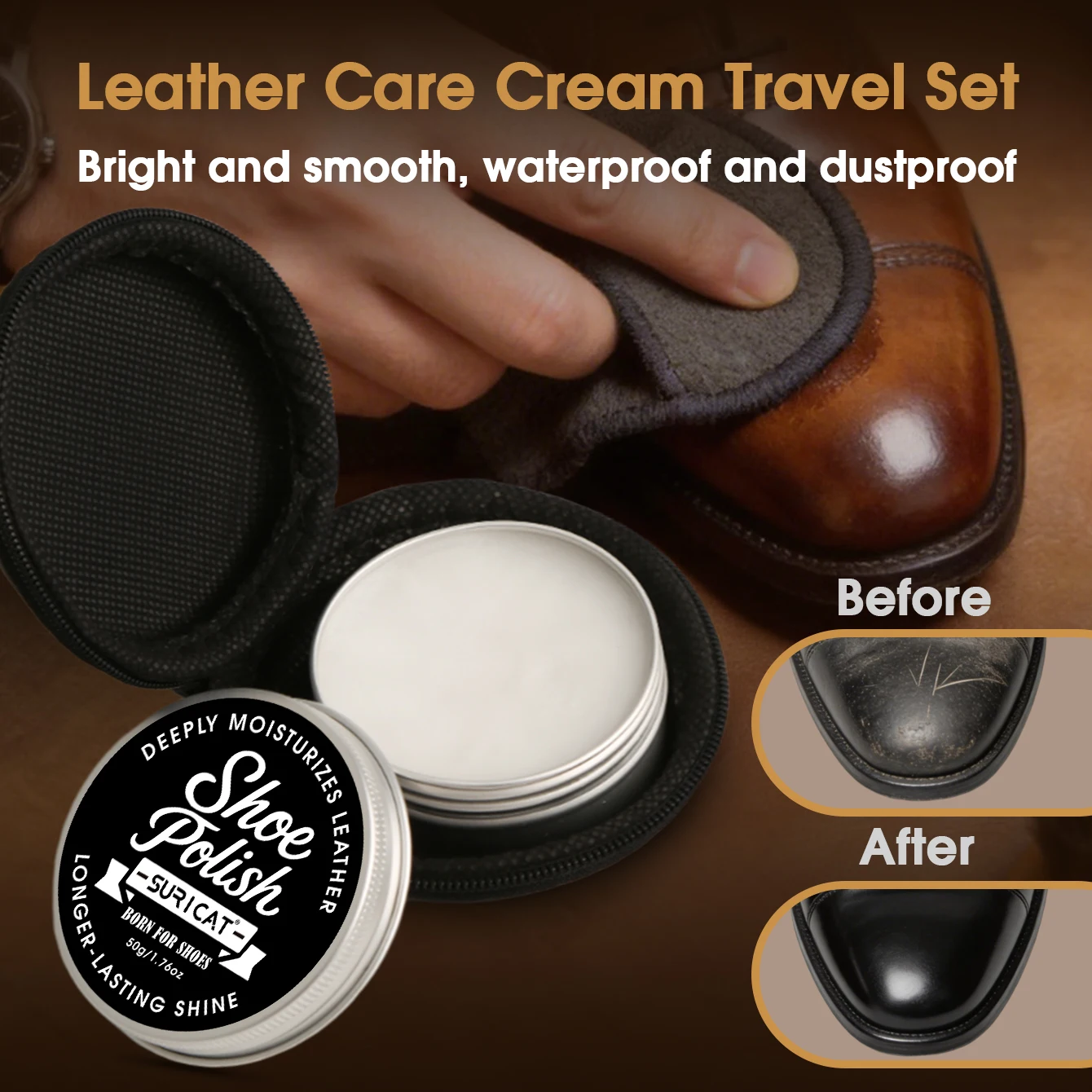 Leather Shoe Care Oil in Aluminum Box, Leather Cleaning and Nourishing Care, Polishing and Maintenance Oil, High-End Shoe and Leather Bag Polishing, Leather Cleaner, Car Seats, Sofas, High-End Leather Bag Cleaning Polishing Sand Paste, Leather Wax, Leather Nourishing Cream, Leather Care Oil, Leather Handbag Luxury Moisturizing Cream, Leather Care Cream.
