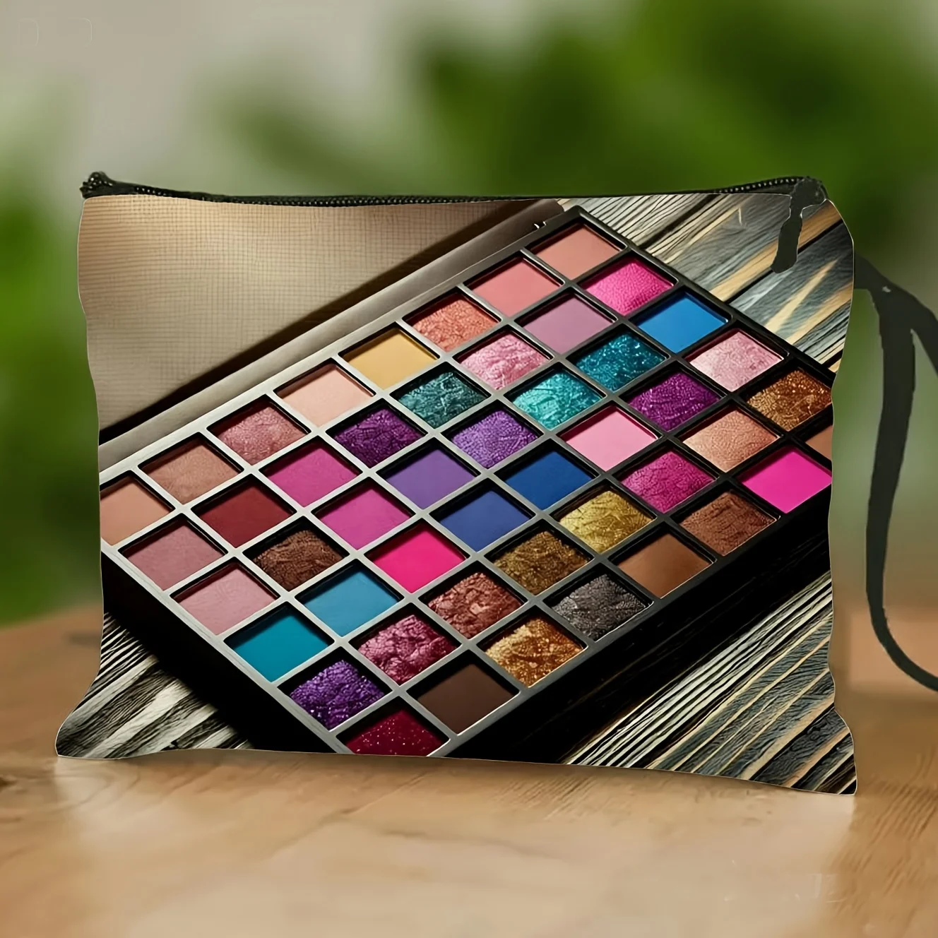 Eyeshadow Palette Case Suitable for Wood Board Storage Box - Zippered Portable Makeup Organizer with Top  Lightweight Cos