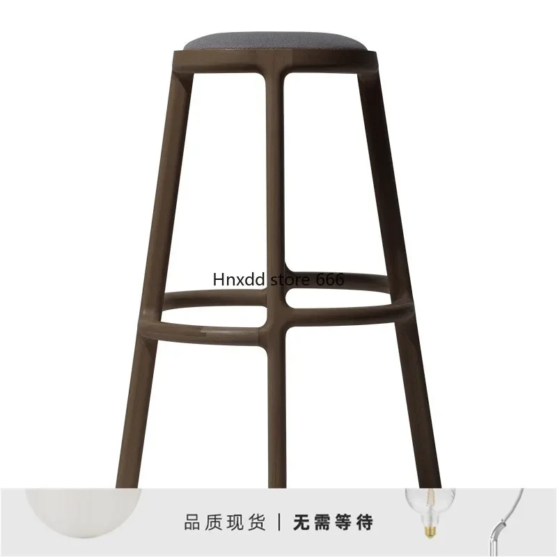 High stool household high stool solid wood soft bag bar chair simple bar chair