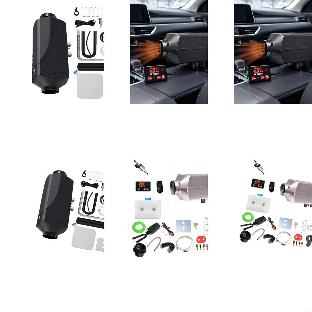 Parking Air Heater, Remote-Control Air Heater with 0.64 L/h Use, LCD Panel, Handheld Remote, and Single Outlet X37F