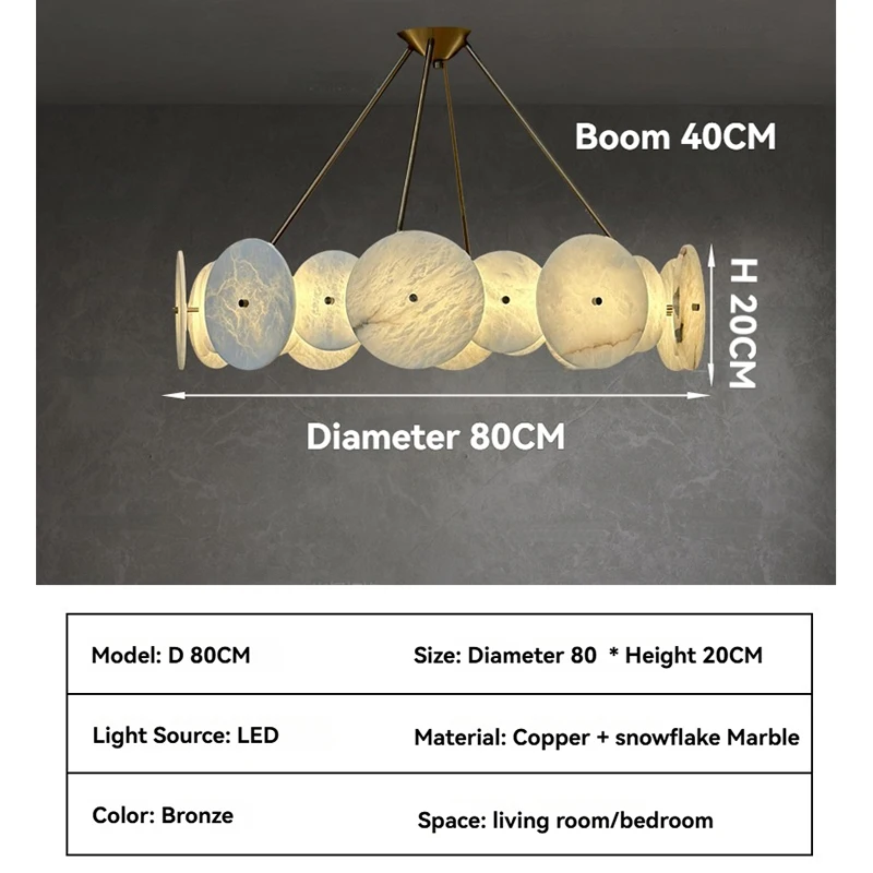 Moderne marmeren hanglamp van alabaster, ronde plafondlamp voor woonkamer, slaapkamer, restaurant, LED-steenverlichting