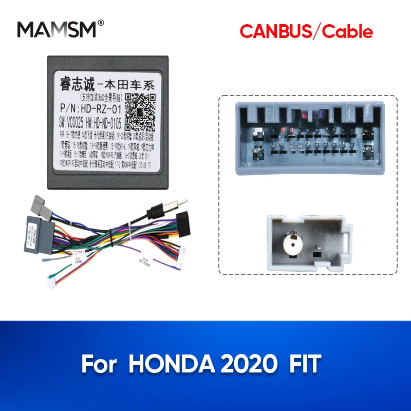 

MAMSM Car Radio Canbus Box For HONDA FIT 2020 Auto Multimedia Navigation GPS Screen Wiring Harness Power Cable Decoder Adapter