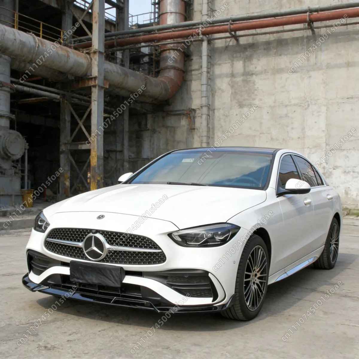 

BraBs Style Front Bumper Splitter Lip Diffuser For Mercedes Benz C Class W206 C200 C220 C300 C400 C43 AMG LINE 2022-2026 Spoiler