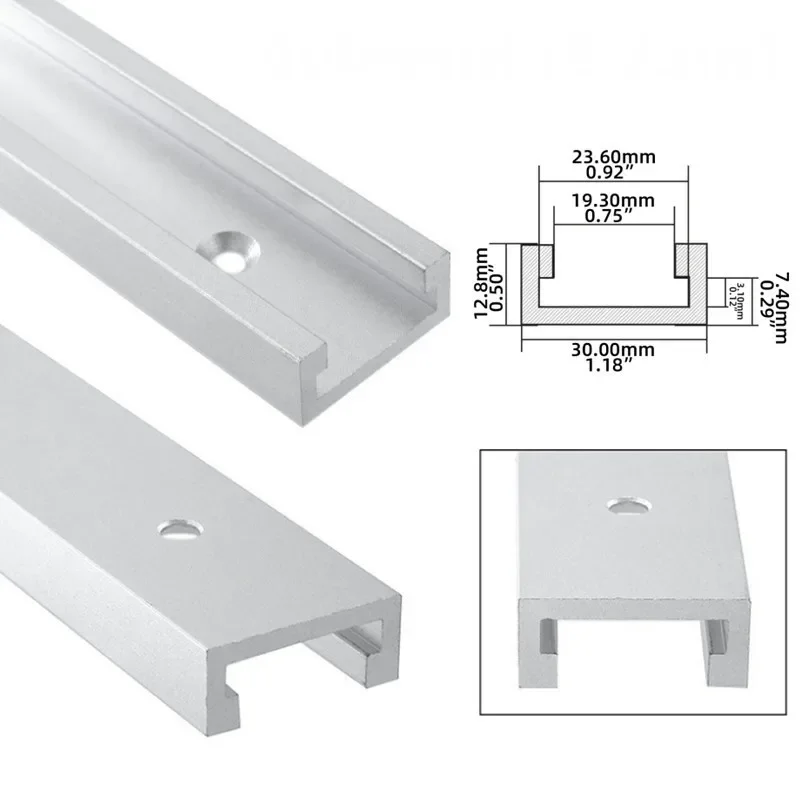 Uchwyt do przyrządów ukośnych ze stopu aluminium z rowkiem w kształcie litery T - Szyna do wlewu do obróbki drewna - Prowadnica ograniczająca