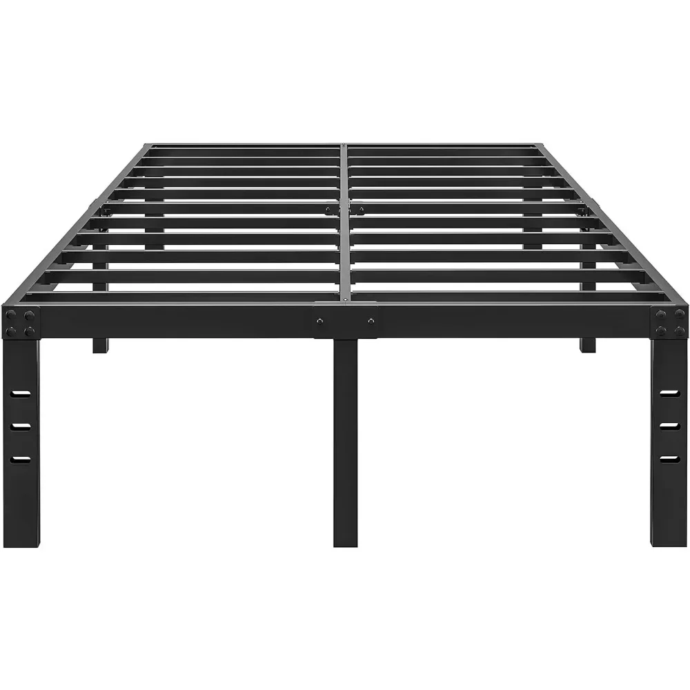 18 Inch Metalen Bedframe, Twin Bed Frame, Geen Veren Nodig, Eenvoudig Te Monteren Versterkte Stalen Latten Ondersteuning, Geruisloos Zwart