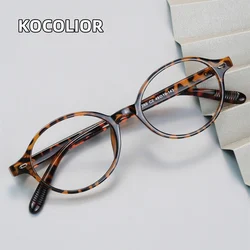 KOCOLIOR New Tortoiseshell Small Round Frame Personalized Anti Blue Light Reading Glasses for Man and Woman Presbyopic Glasses