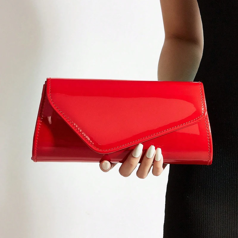 

Women's PU Flip Clutch Bag Luxury Dopamine Chain Evening Bag Elegant Dinner Banquet Dress Shoulder Bag Delicate Party Handbags