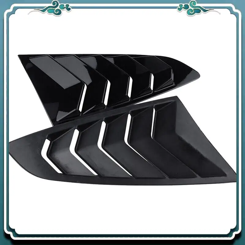 

Premium 2 PCS Rear Side Vent Quarter Window Louver Shutter Cover Trim Car Accessories ABS For 2015-2022 Ford Mustang