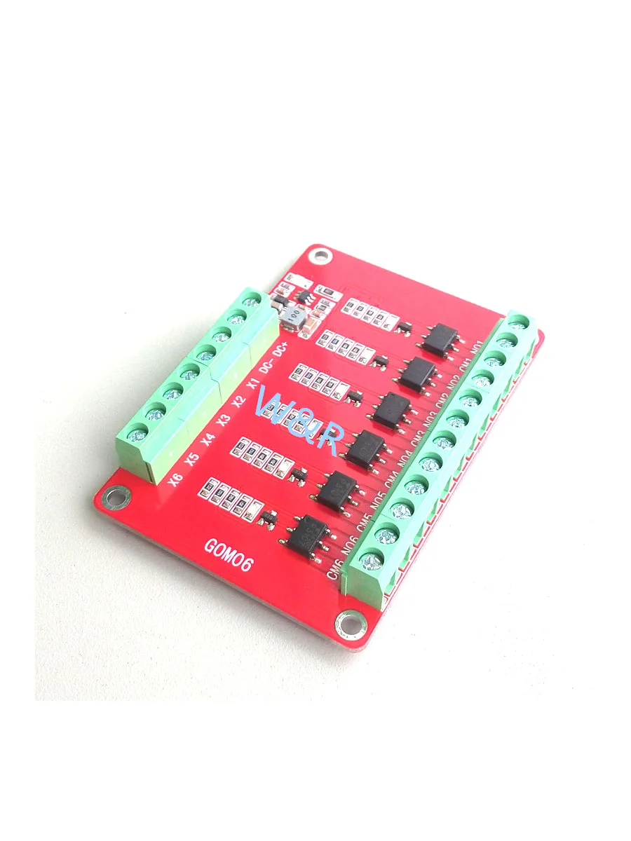 Módulo de relé de estado sólido de 6 vias/gatilho de alto nível/saída de isolamento de optoacoplador 48V/1A/conversão de tensão de nível