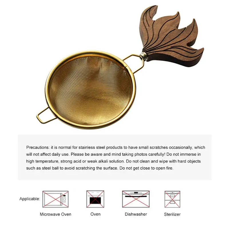 Separatore di tè per uso domestico manico in noce nera casa filtraggio senza intoppi accessori per la cerimonia del tè cucina in acciaio inossidabile nuovo