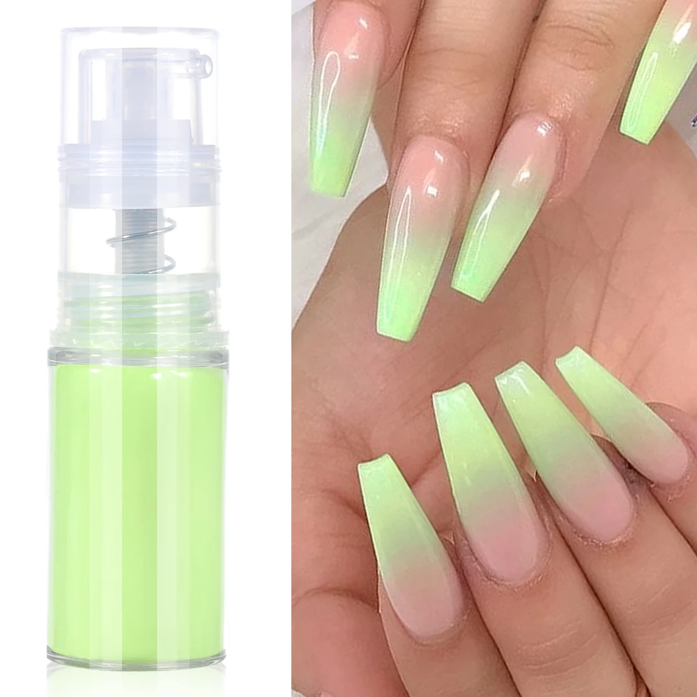 12 Bottle Neon Ombre Spray Powder Easy To Achieve Ombre Nails Design Press Pump Gradient Nail Art Pastel Pigment Press on Nails