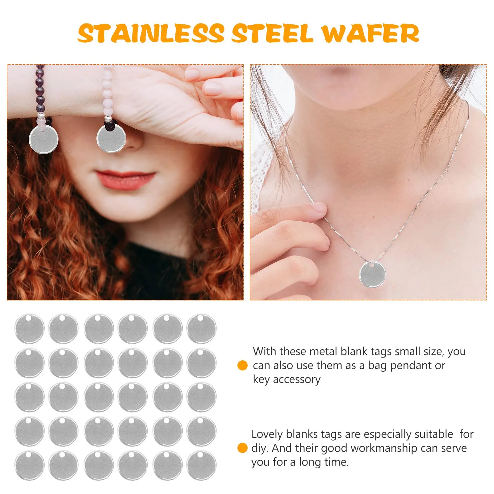 100Pcs Stainless Steel Charms For Jewelry Making Round Engraving Stamping Blanks Dog Tag Pendants Diy Necklaces Jewelry Findings