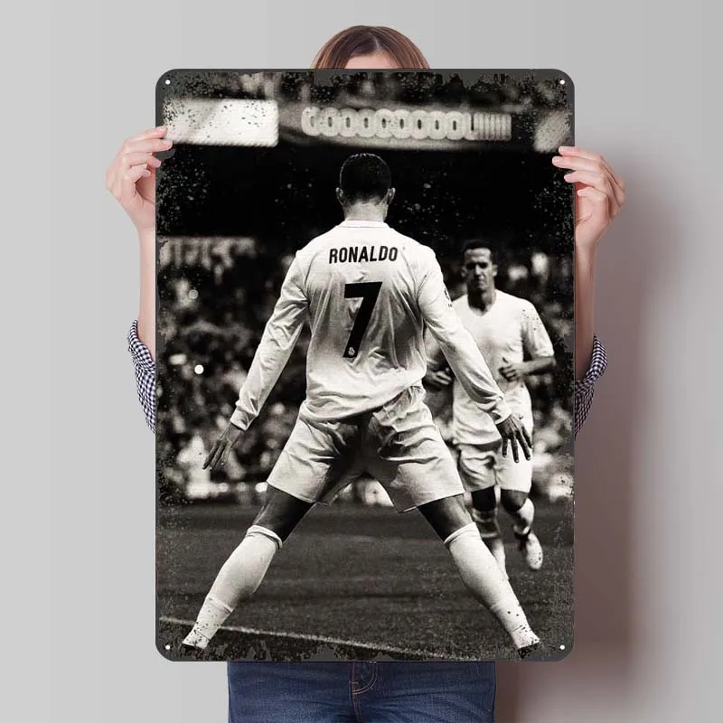 Ronaldo Metal Signs Sports Poster Man Cave High Quality Tinplate Sign for Wall Art Decoration Decorative Metal Plate Retro Room