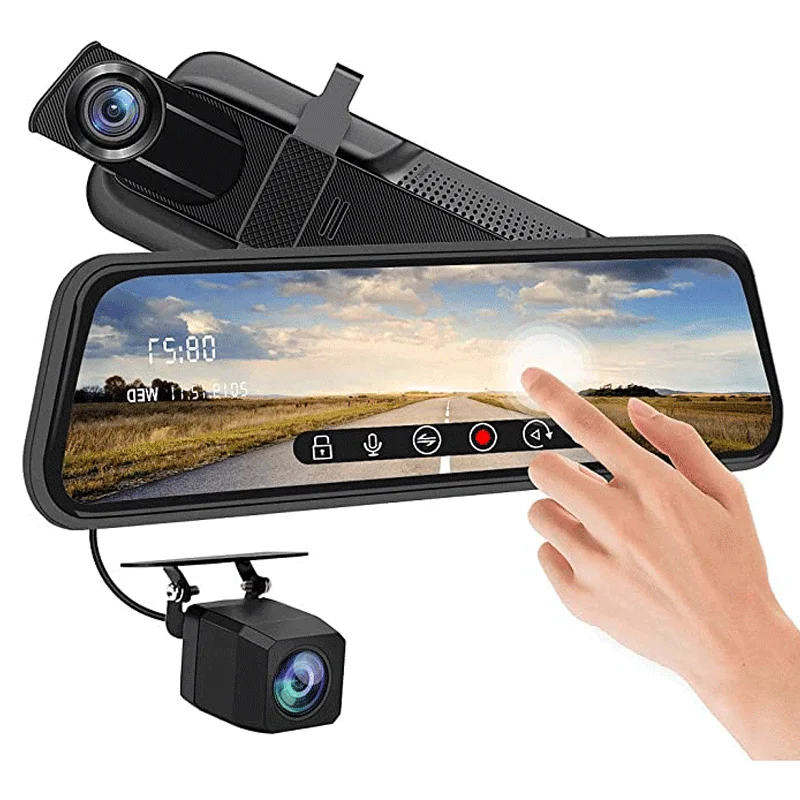 

10 Inch Car DVR Mirror Video Recorder 1080P Touch Screen Dashcam For Car Dual Lens Streaming Driving Recorder Dash Camera Box