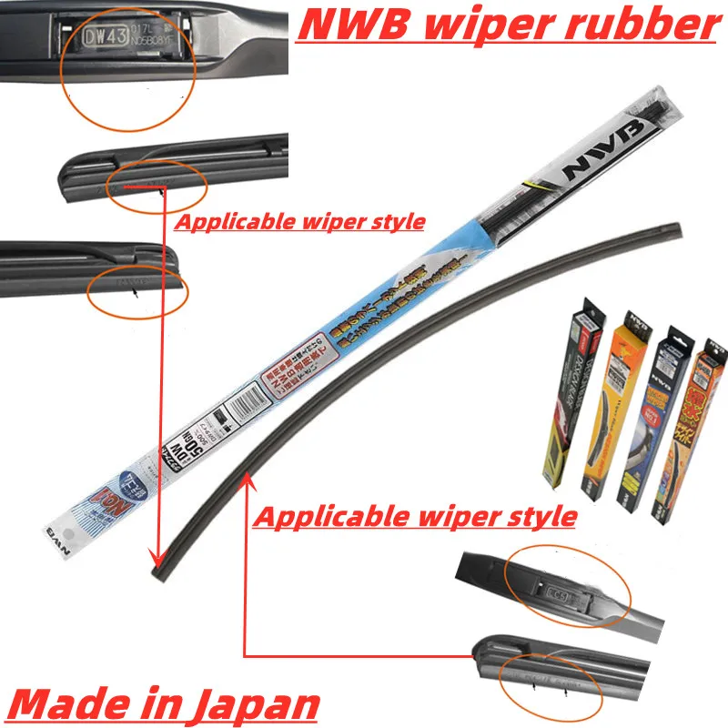 NWB Wiper Rubber is Applicable to Toyota Lexus Mazda Subaru General Cadillac and Other Original Wiper 9mm Wide