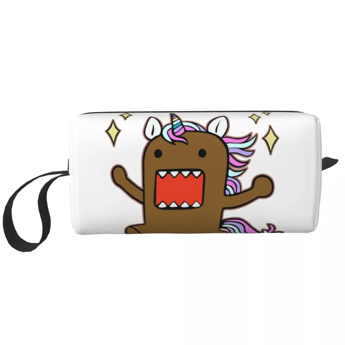 Domo Kun Unicorn Cosmetic Bag Women Makeup Bags Japanese Anime Monsters Travel Water Resistant Toiletry Bag Organizer Merch