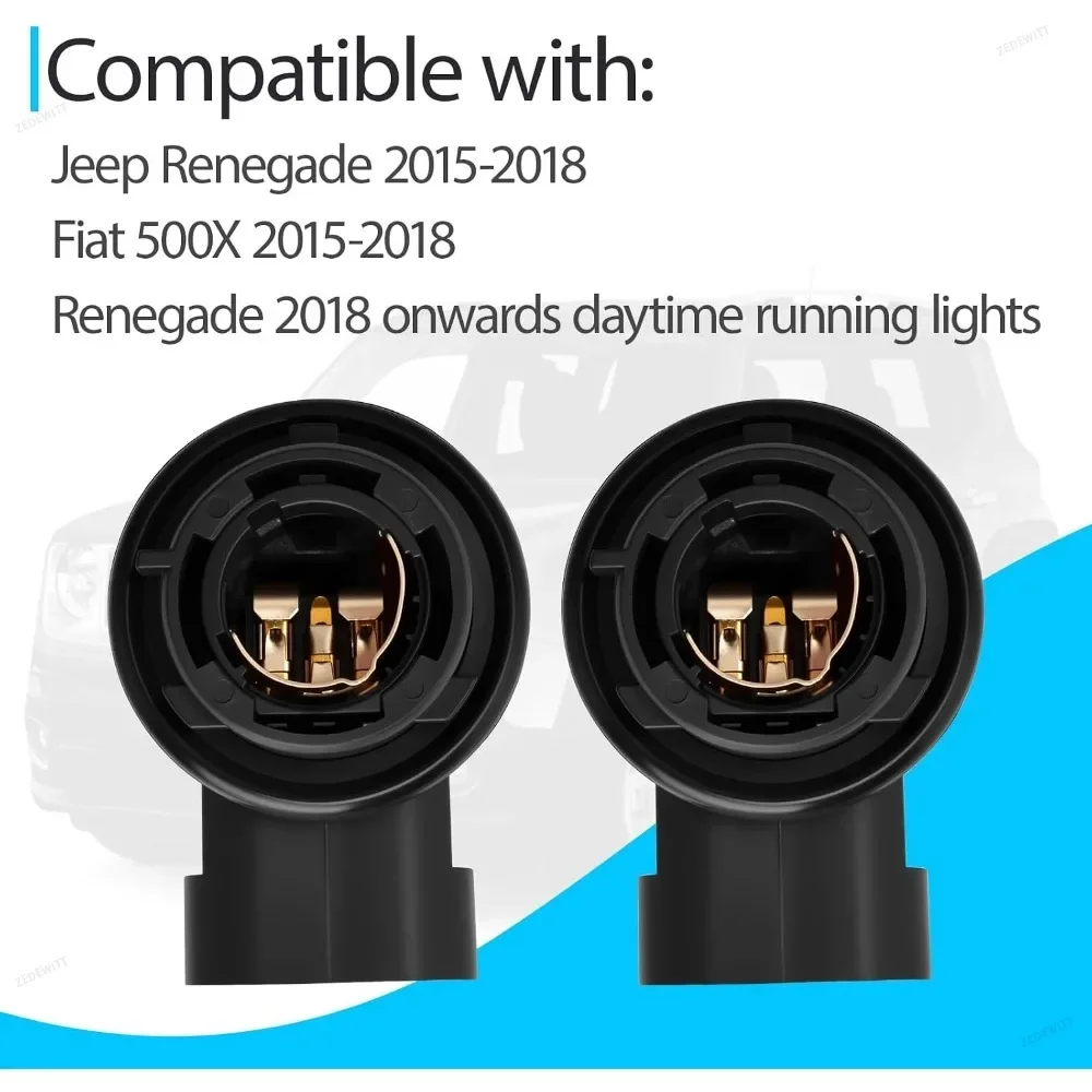 Daylight Running Light Bulb Holder Replacement for Jeep Renegade 15-18 & Fiat 500X 15-18 Part No 68285062AA 77367320 6000630175