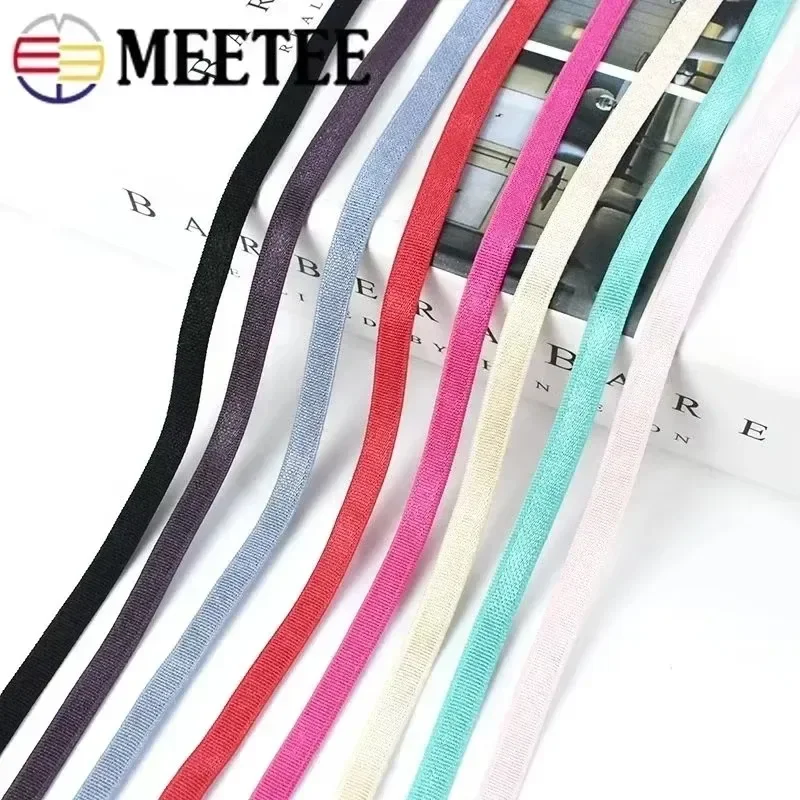 5/10/20Meters Meetee 6mm Elastic Bands Underwear Bra Strap Rubber Band Stretch Ribbon Tapes Garment Decor DIY Sewing Accessories