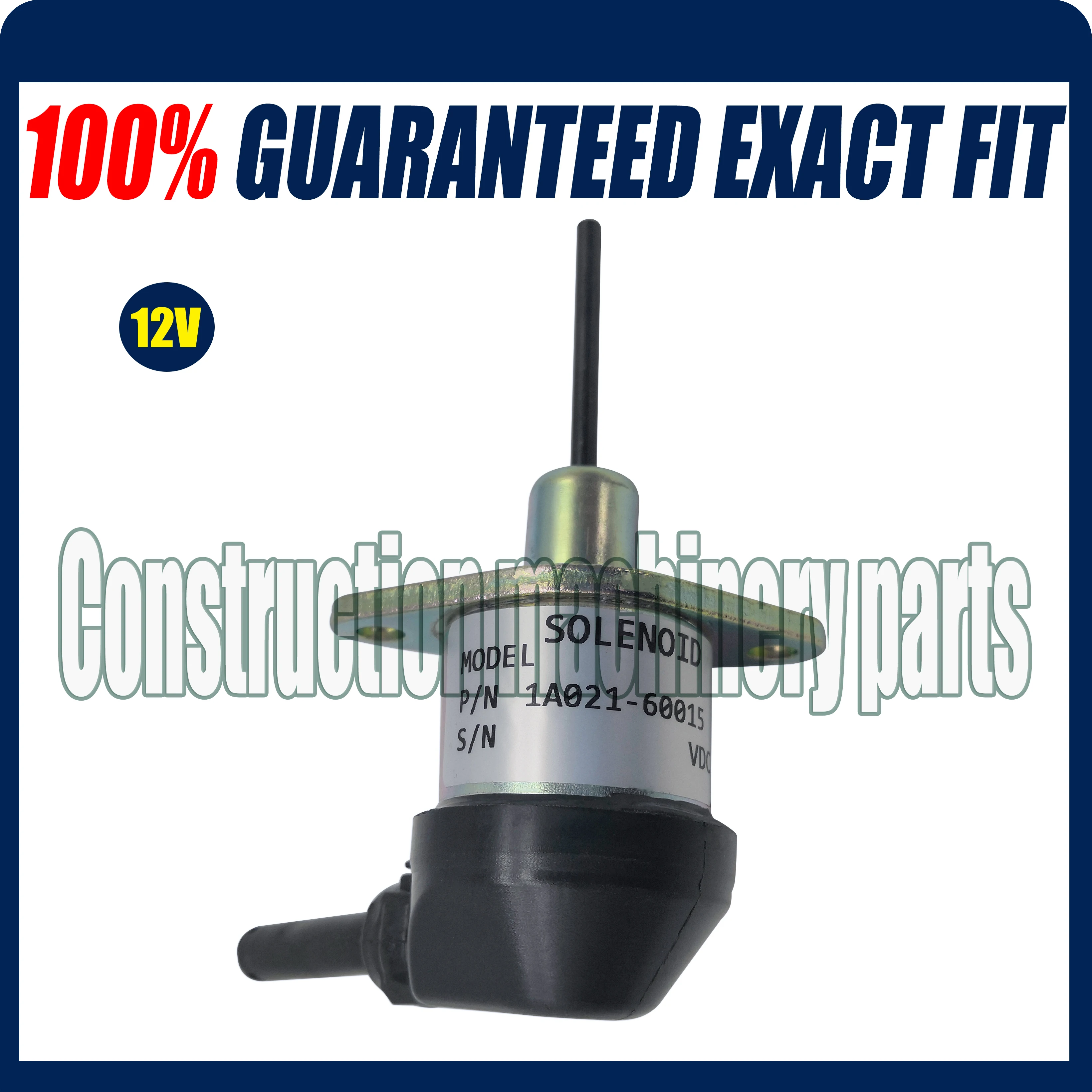 New  1A021-60015 Fuel Solenoid Valve 12V 1A021-60016 1A021-60017 For Kubota V2003 V2203 V2403 Tractor Mower shut off