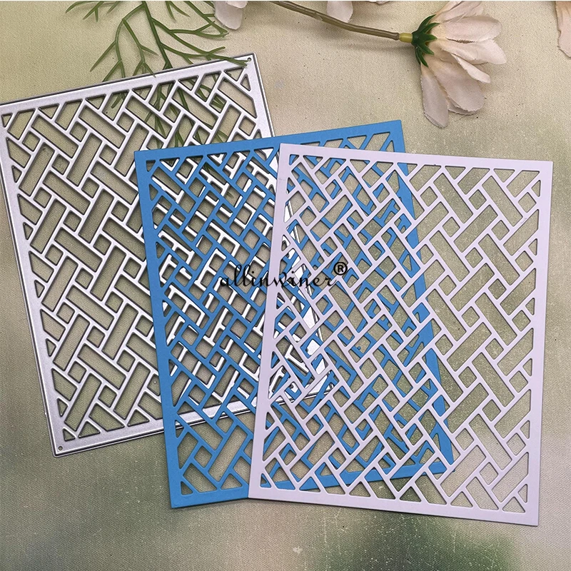 Basketweave Background Metal Cutting Dies Stencils Die Cut for DIY Scrapbooking Album Paper Card Embossing