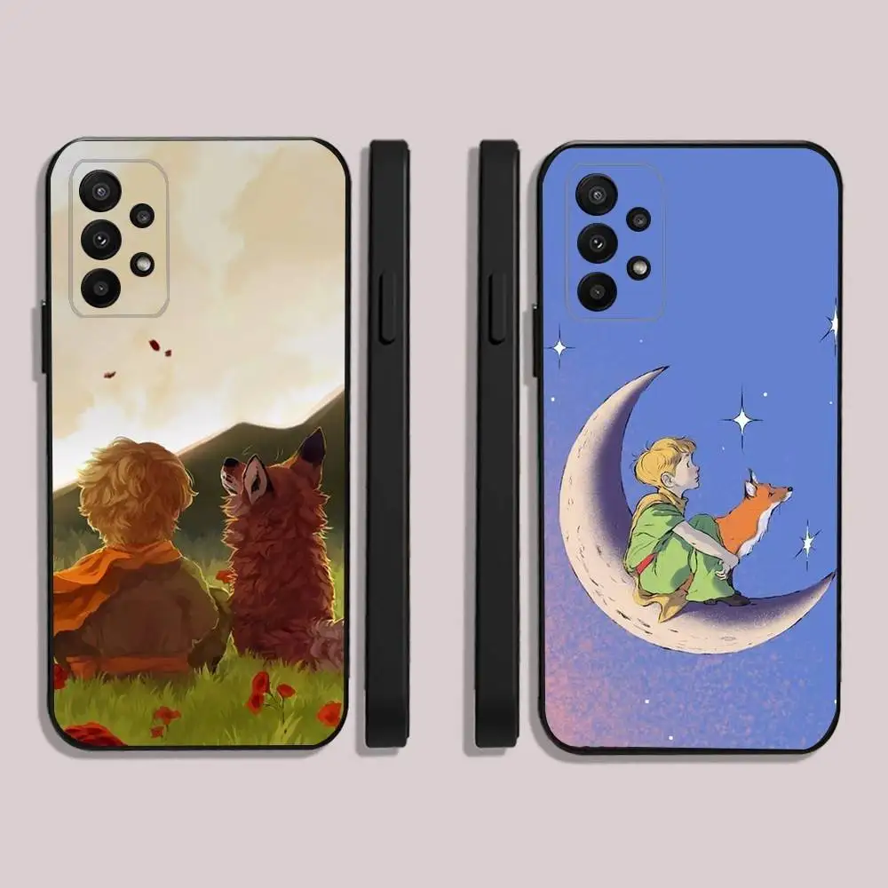 

The L-Little P-Prince Fox Rose Phone Case For Samsung S25,23,22,30,24,10,9,Ultra,Plus,Lite,FE,5G Black Soft Case