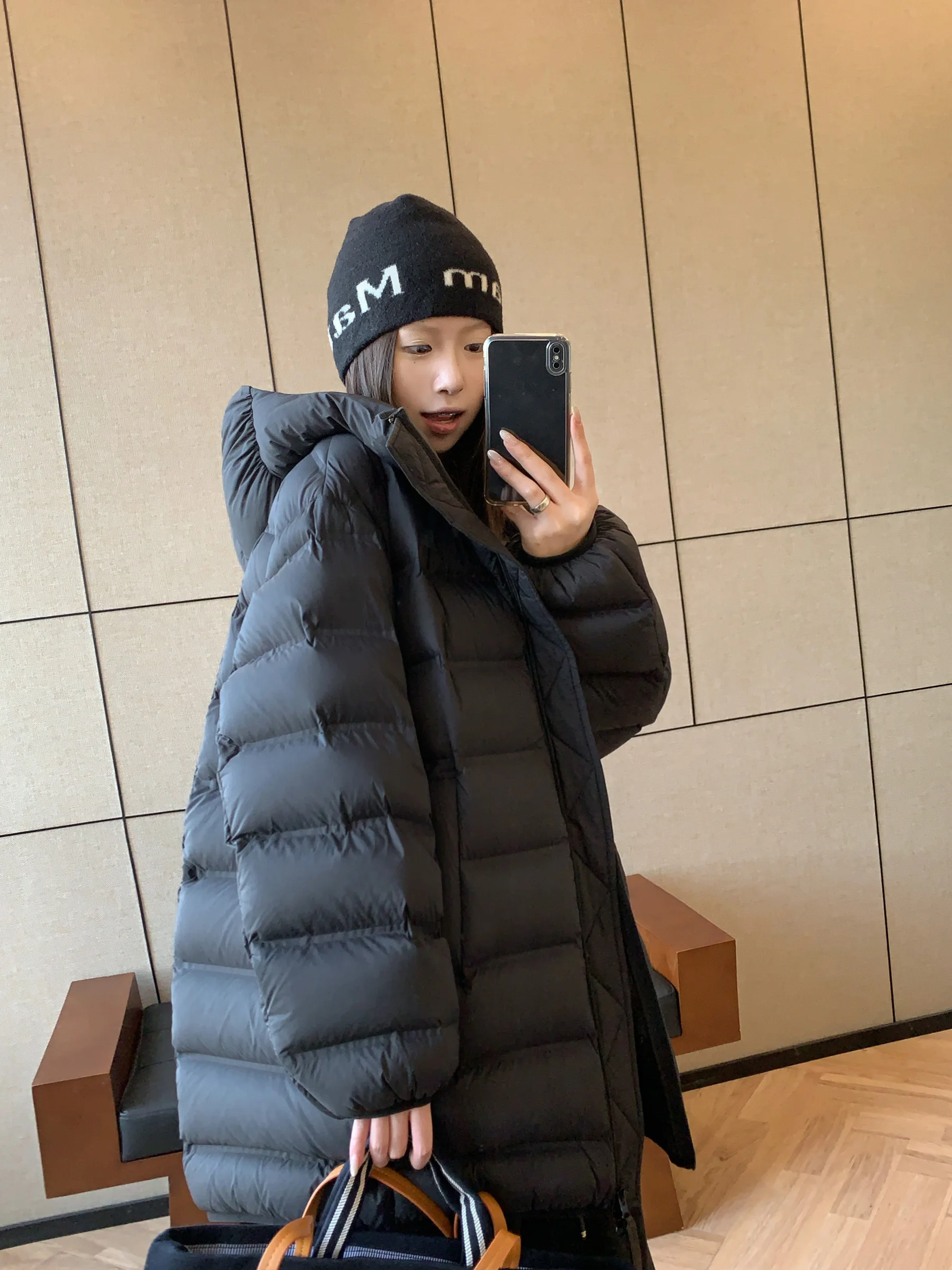 

HVIVI Утепленная женская зимняя куртка-пуховик средней длины с капюшоном, на 90% из белого утиного пуха, из нейлоновой ткани, теплая, объемная, удлиненная