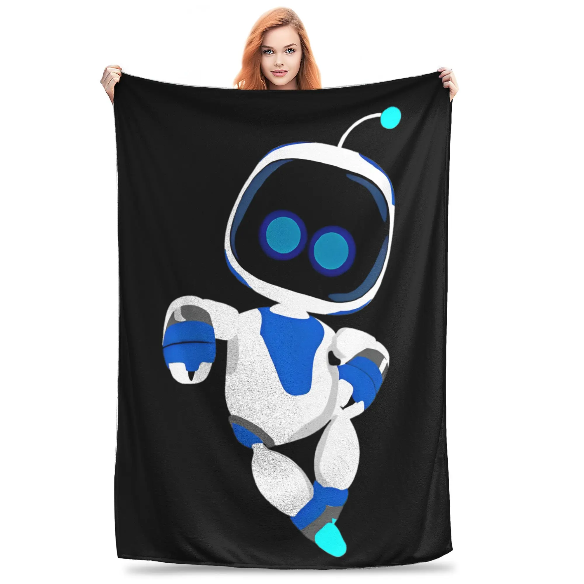 ASTRO BOT Fleece Blanket Astros Playroom Game  Custom Throw Blankets for Home 150*125cm Rug Piece