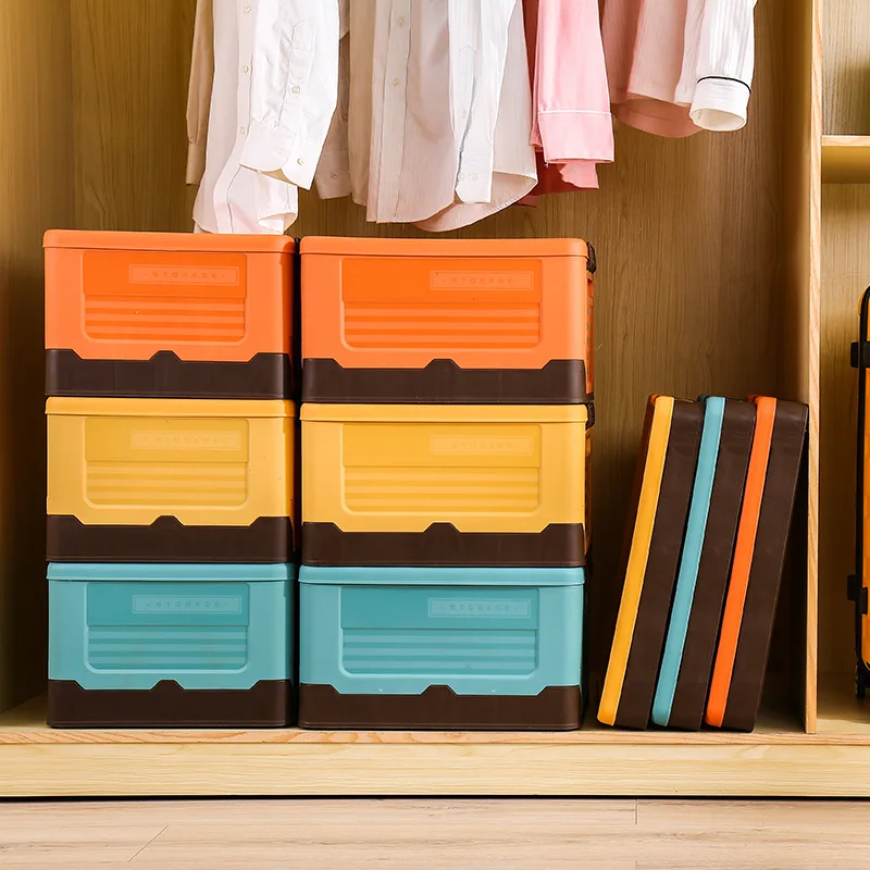 Storage Box Plastic Thickened King Size Clothing Quilt Put in Wardrobe Under Bed Foldable Outdoor Camping Sorting Box