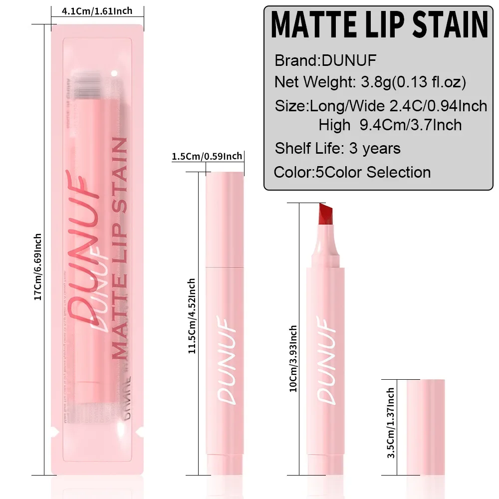 DUNUF Blijvende Matte Vloeibare Lip Liner Lippenstift Lipgloss Potlood Waterdicht Lichtgewicht Lipgloss Lippen Glazuur Tint Make-up Cosmetica