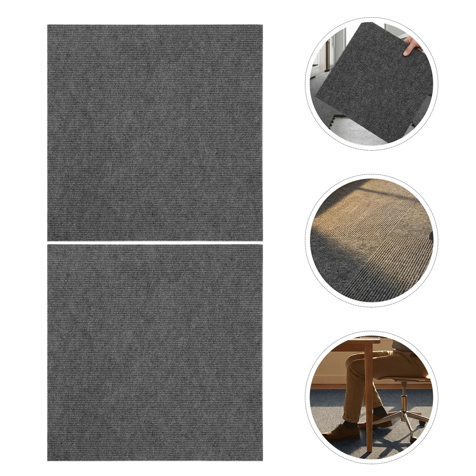 10Pcs Self Adhesive Fire Retardant Carpet Tiles Heavy Duty Peel Stick Floor Covering Tiles Soft Padding Noise Reducing Office