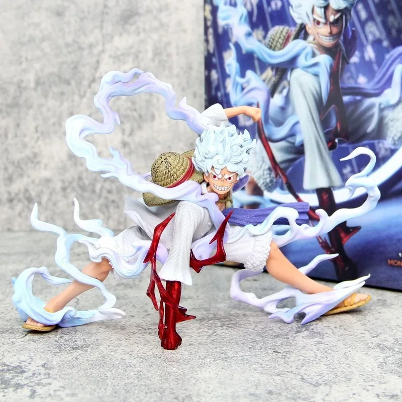 One Piece Luffy Hockender Sonnengott Luffy Charakterfigur Handgefertigtes Ornament PVC-Modell Anime-Zubehör Kinderspielzeug Geburtstagsgeschenk