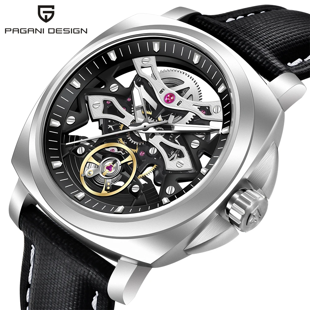 

PAGANI DESIGN Mens Watches Tourbillon Mechanical Wristwatches Automatic Watch For Men Hollow Clock Sports Gift Reloj Hombre 2024