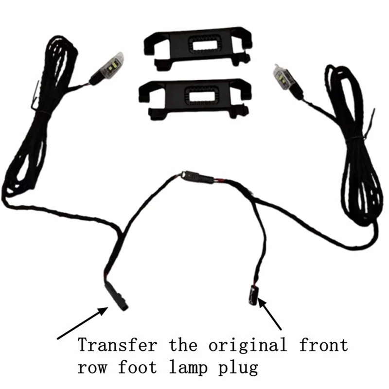 لشركة فولكس فاجن جيتا ID. 4 Tayron Talagon T-Cross Tiguan MK2 متوافق مع الخلفية LED Footwell كابل إضاءة الأسلاك تسخير قوس حامل مصباح #4