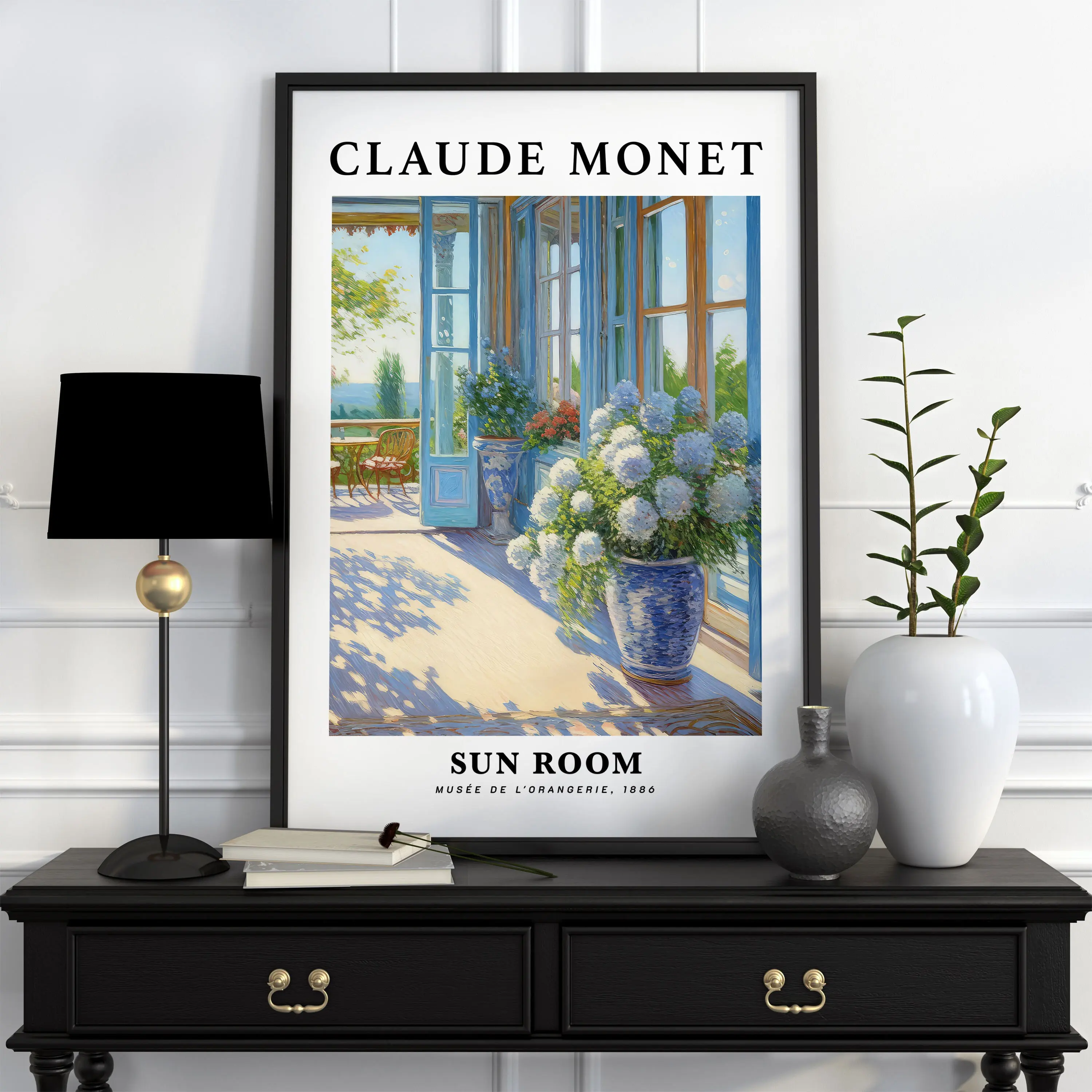 Dessin célèbre Art Claude Monet imprime et affiche Vintage coloré cour fleur paysage marin toile pei
