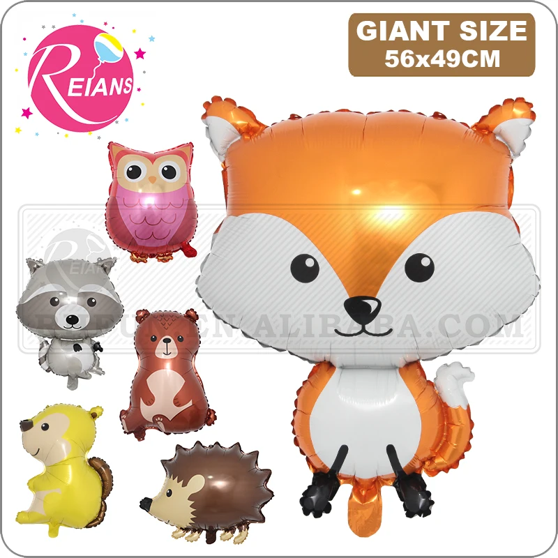 Forest Animal Foil Balloons Fox Hedgehog Squirrel Raccoon owl bear Helium Ballon Birthday Party Decoration Kids Toy Baby Shower