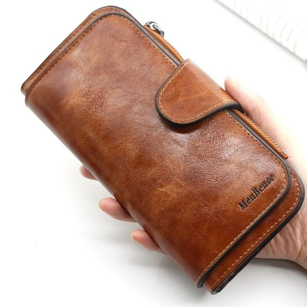 Large Capacity Women Long Wallet Korean Style Multifunctional PU Leather Wallet Multi Card Solt Solid Color Clutch Bag Men