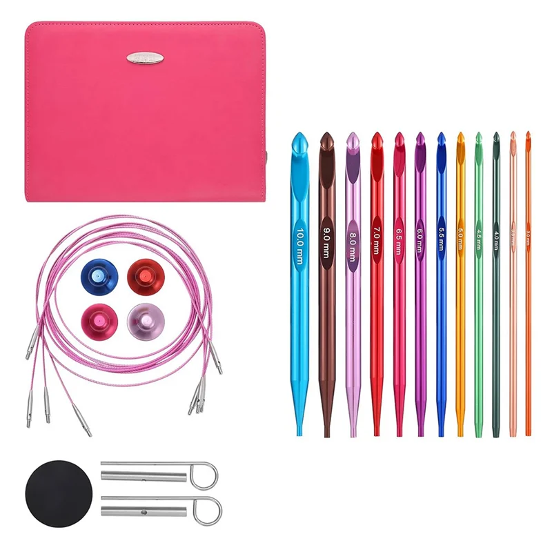 

Crochet Hooks 6-Inch Aluminum Interchangeable 3Mm-10Mm, Tunisian Crochet Hooks Set With Cable, Long Crochet Hooks Fast-