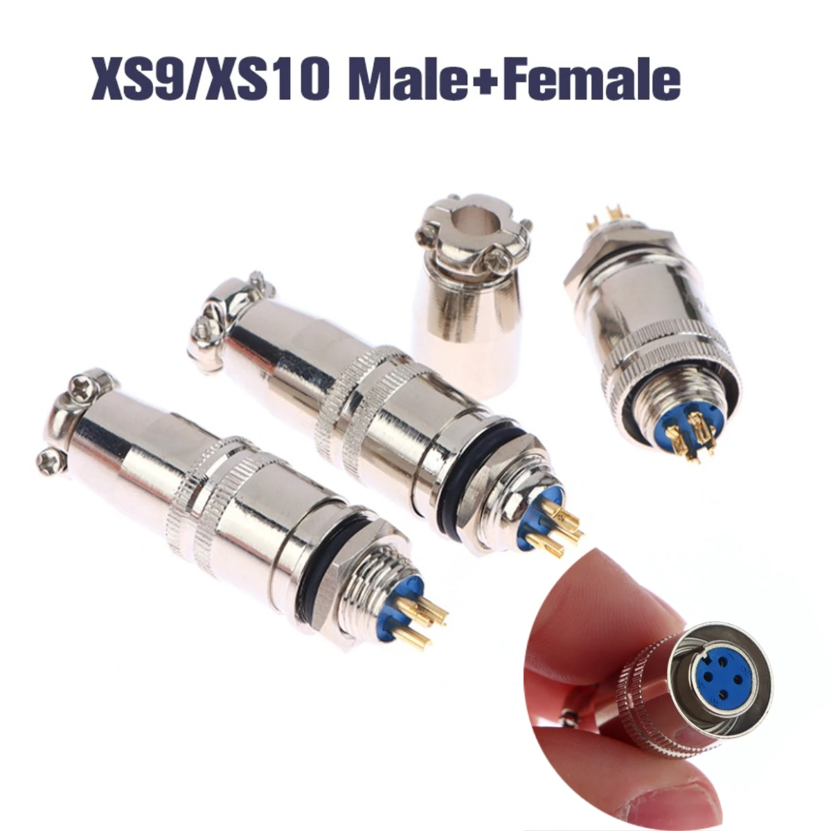 1Set Electrical Mini XLR Aviation Plug XS9 XS10 2Pin 3Pin 4Pin 5Pin 9MM 10MM Self Locking Aviation Socket Connector