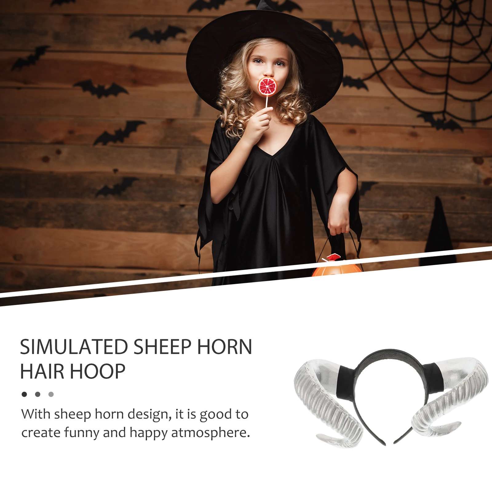 Horns Cosplay Headband rtificial Sheep Horn Headband Cosplay Party Headdress Performance Hair Hoop Headgear Bands