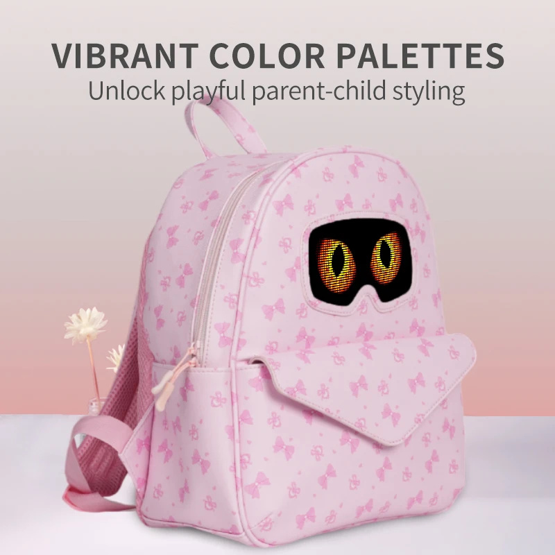 Tas Ransel Anak TK Sekolah LED Screen Cute Eyes Baby, Kontrol Aplikasi, Tahan Noda, Ransel Anak-anak