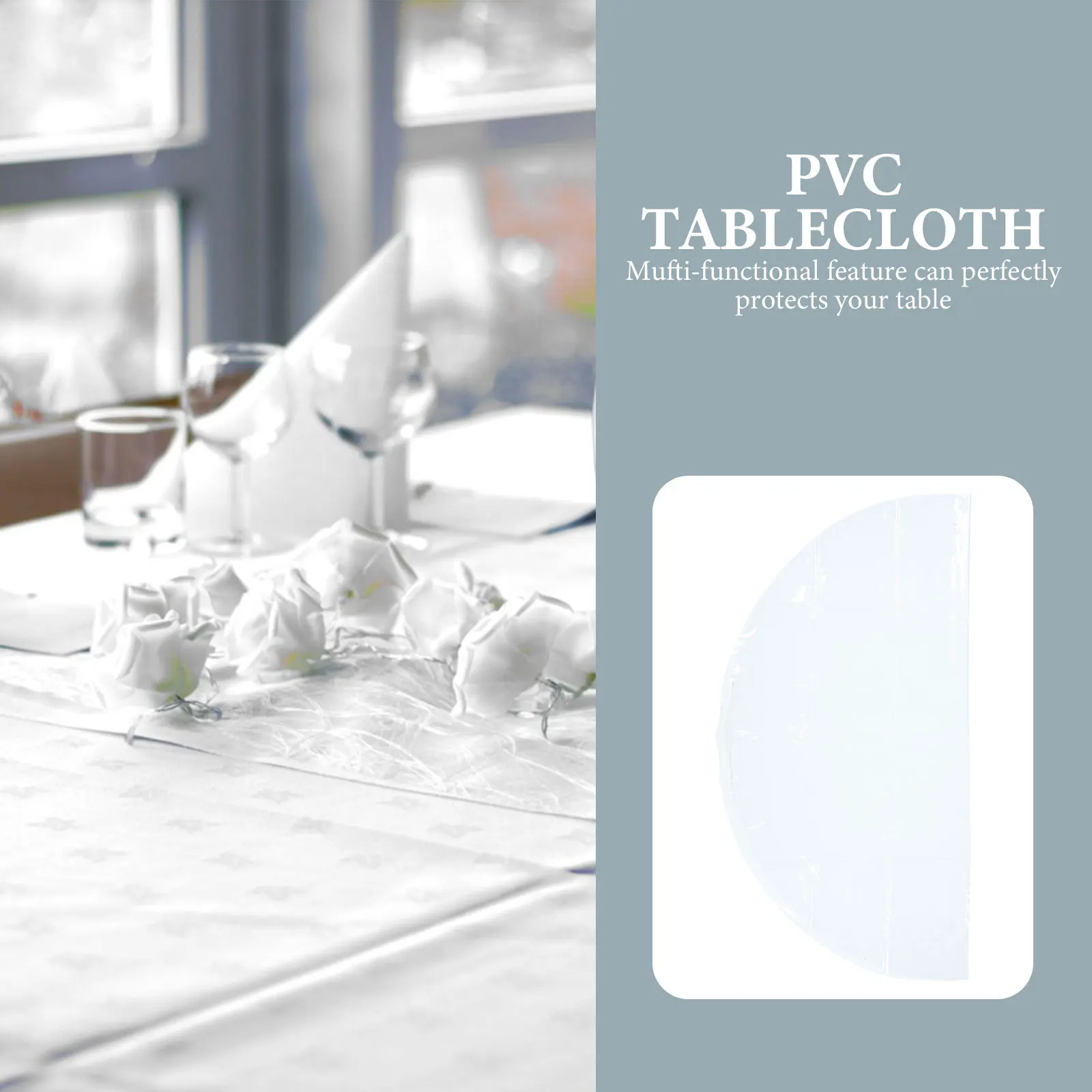 

Oilproof Waterproof Transparent PVC Tablecloth Protective Cover for Dining Table Home Party Use Stain Resistant Table Protector