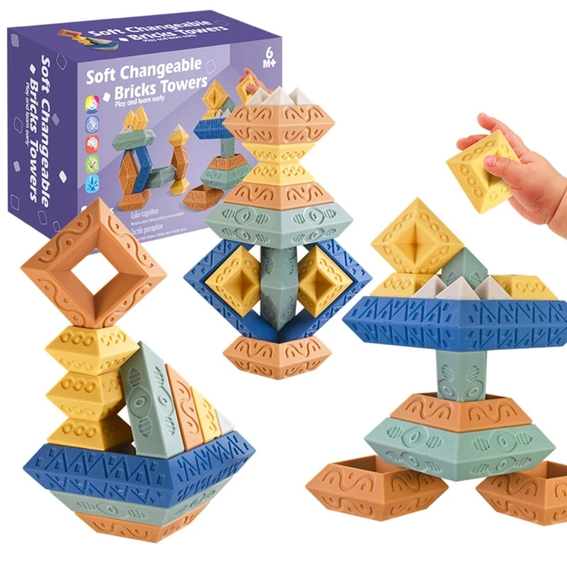 Bella piramide Piramide giocattolo impilabile Gioco giocattolo Blocco impilabile ecologico per bambini piccoli, ragazzi